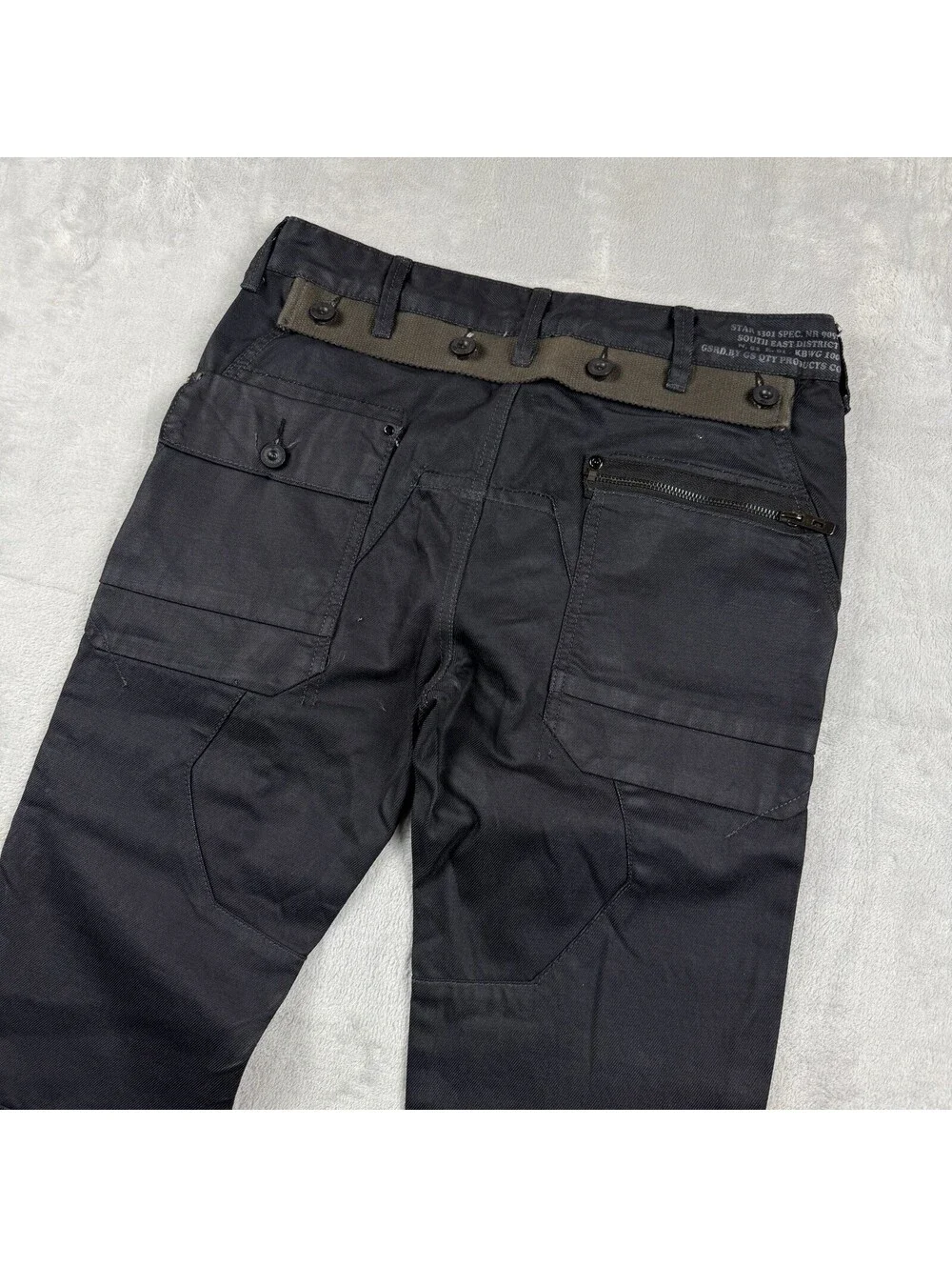 G-Star Raw Denim Jeans Cargo Utility Pants 30x30 Button Fly Tactical CSKD3301